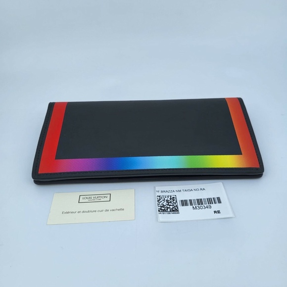 New Authentic Louis Vuitton Brazza Wallet Taiga Rainbow - Picture 12 of 12